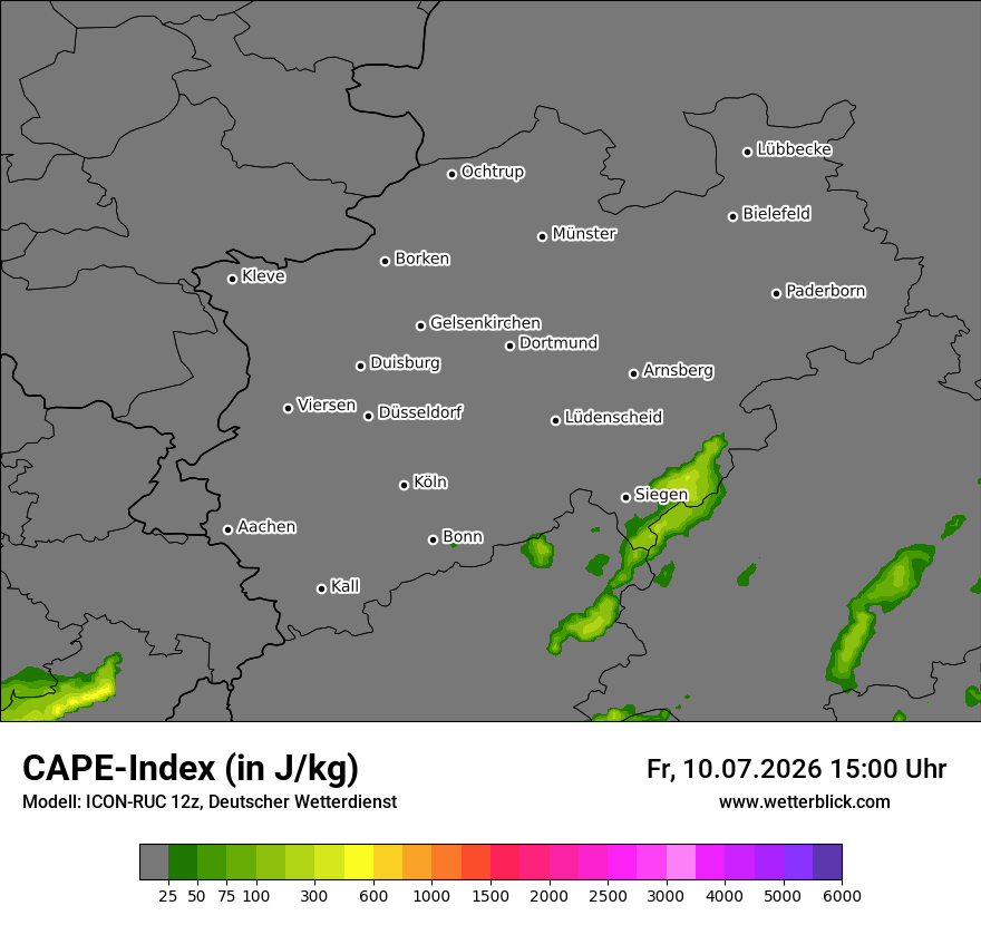 Modellkarte ICON-RUC – cape – nrw