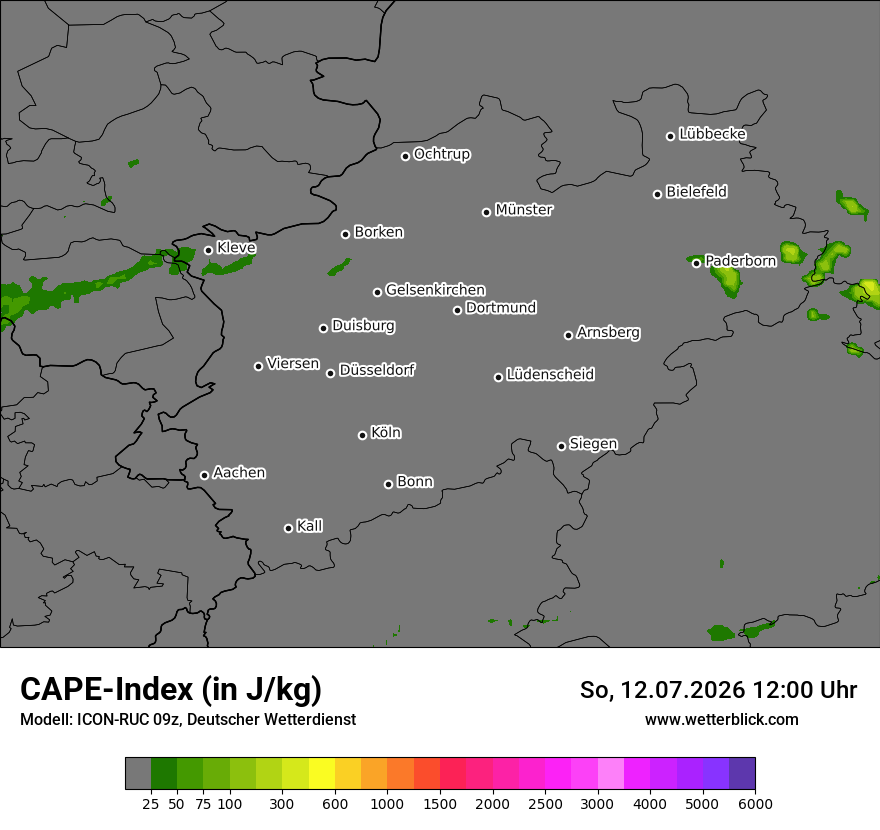 Modellkarte ICON-RUC – cape – nrw