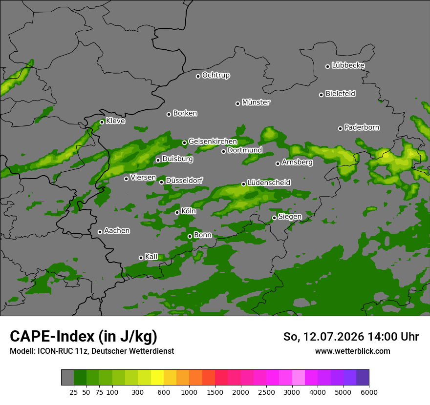 Modellkarte ICON-RUC – cape – nrw