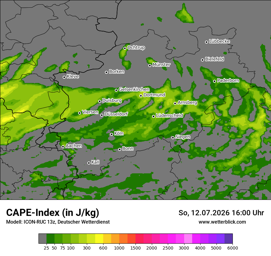 Modellkarte ICON-RUC – cape – nrw