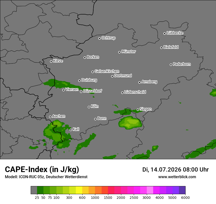 Modellkarte ICON-RUC – cape – nrw