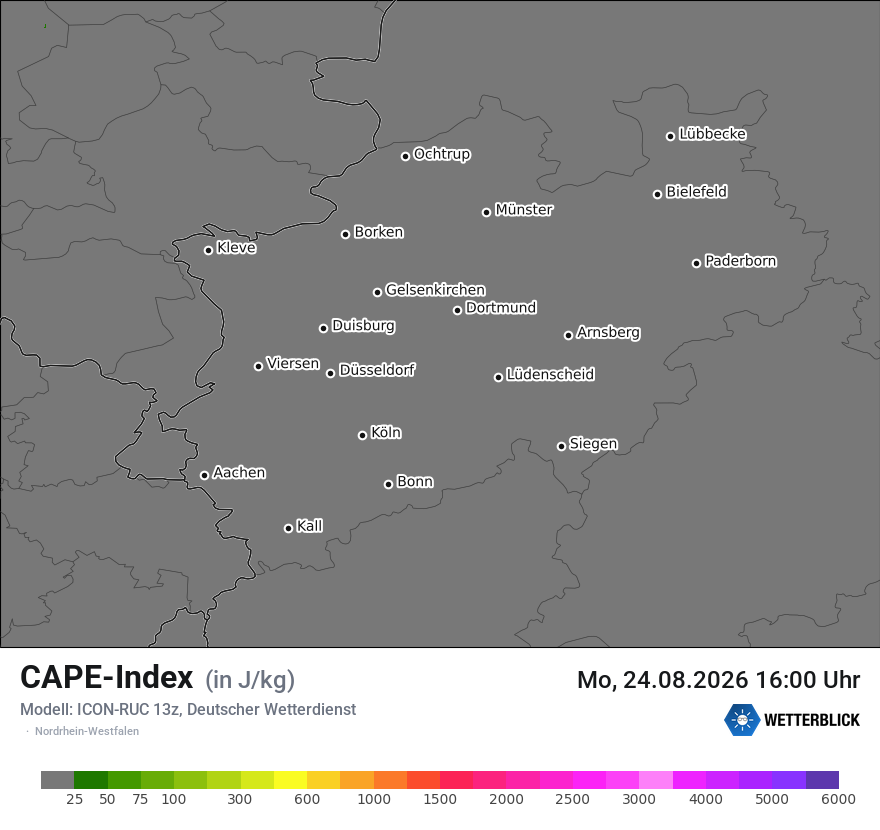 Modellkarte ICON-RUC – cape – nrw