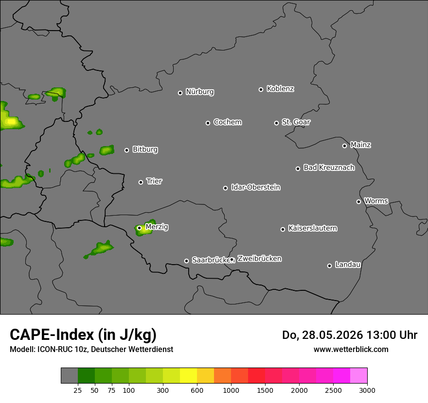 Modellkarte ICON-RUC – cape – rp