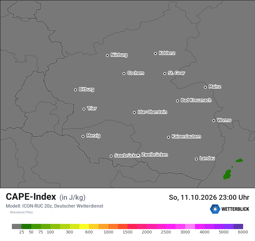 Modellkarte ICON-RUC – cape – rp