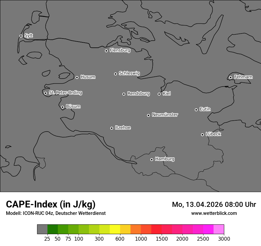 Modellkarte ICON-RUC – cape – sh