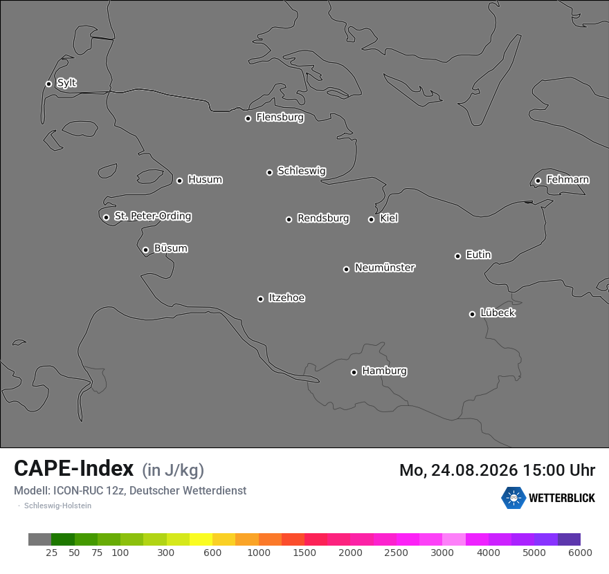Modellkarte ICON-RUC – cape – sh