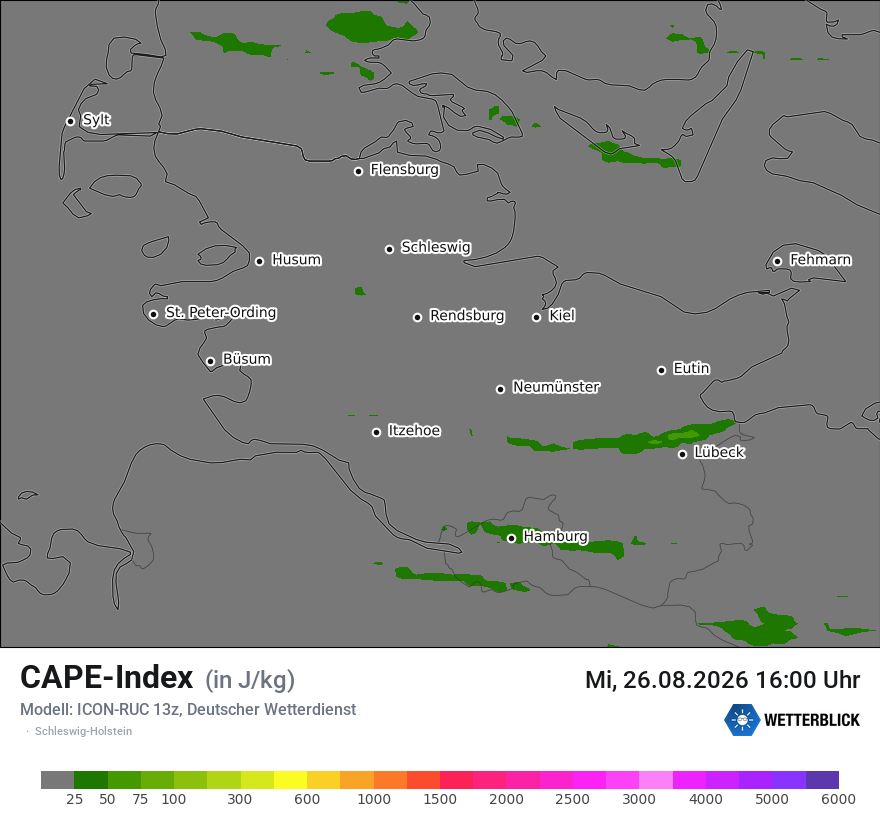 Modellkarte ICON-RUC – cape – sh