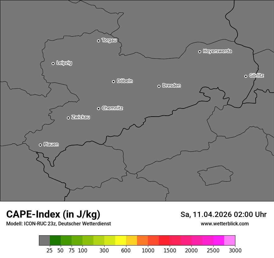 Modellkarte ICON-RUC – cape – sn