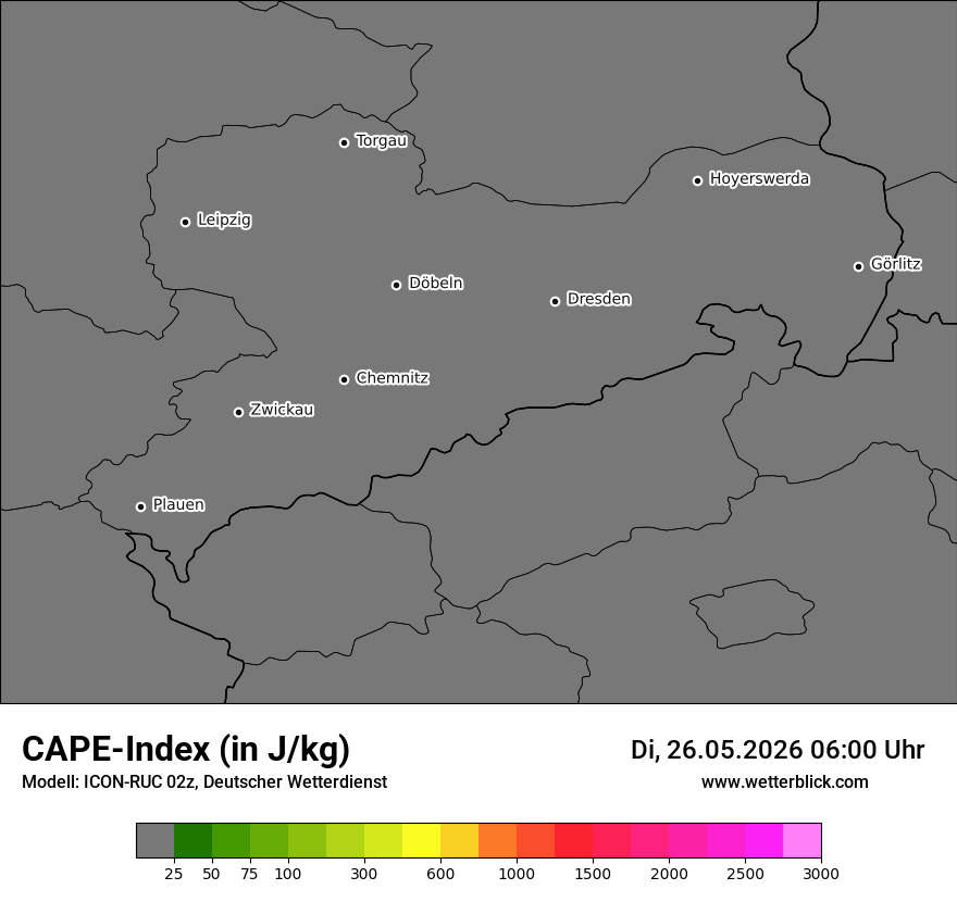 Modellkarte ICON-RUC – cape – sn