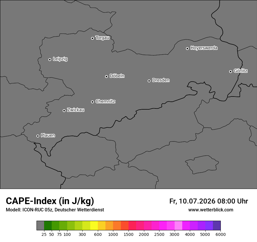 Modellkarte ICON-RUC – cape – sn