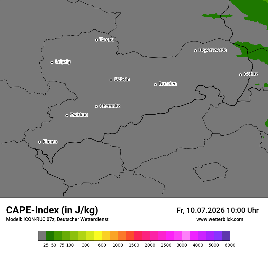 Modellkarte ICON-RUC – cape – sn