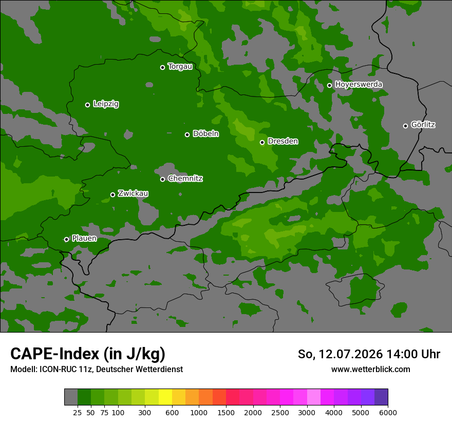 Modellkarte ICON-RUC – cape – sn
