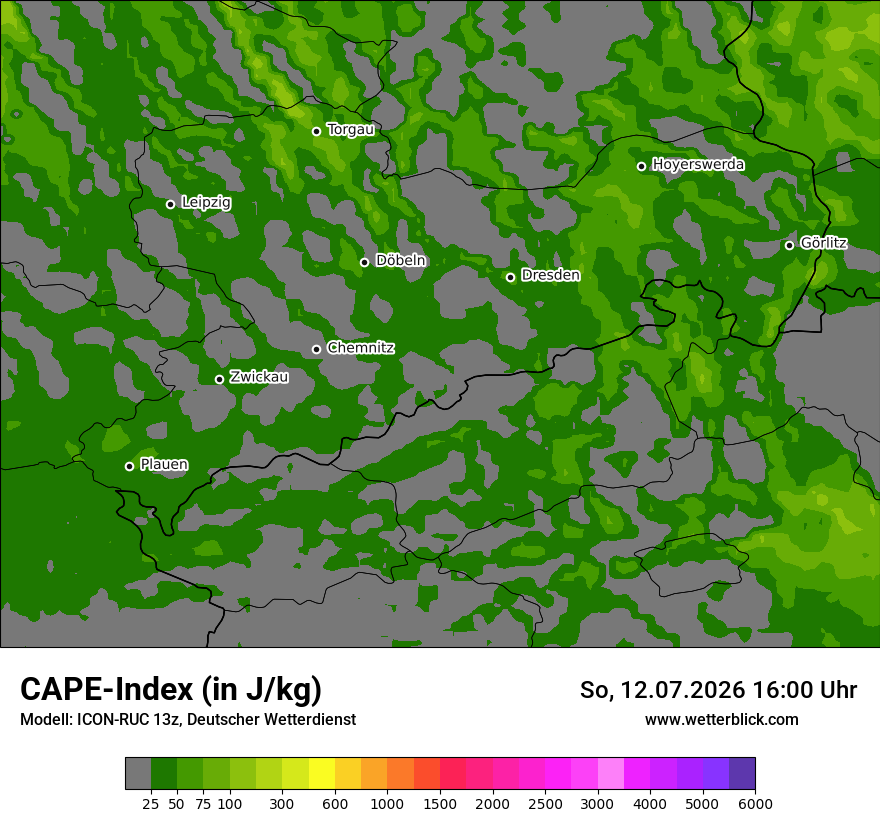 Modellkarte ICON-RUC – cape – sn
