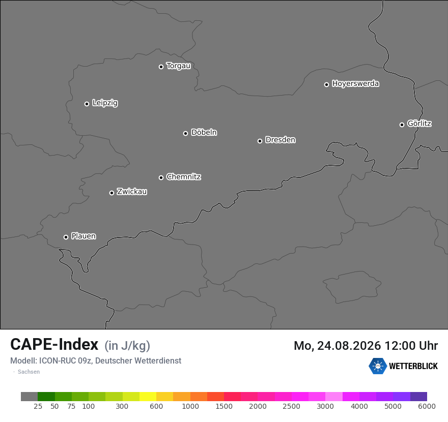 Modellkarte ICON-RUC – cape – sn