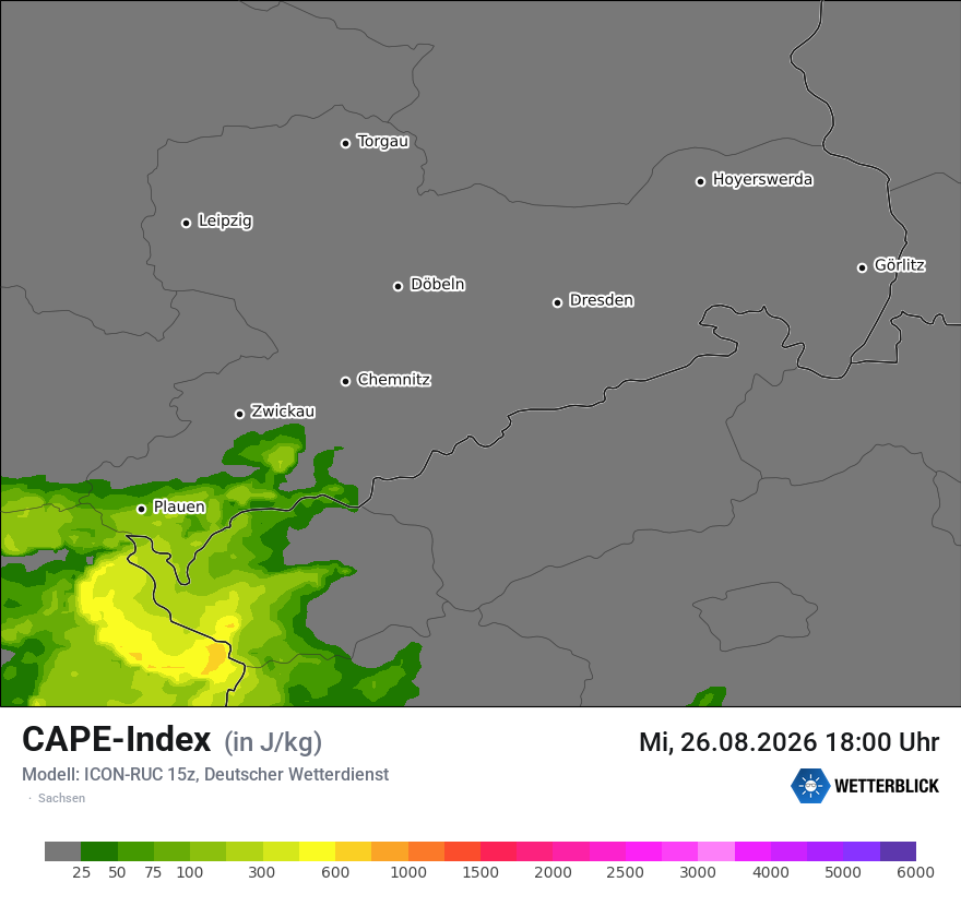 Modellkarte ICON-RUC – cape – sn