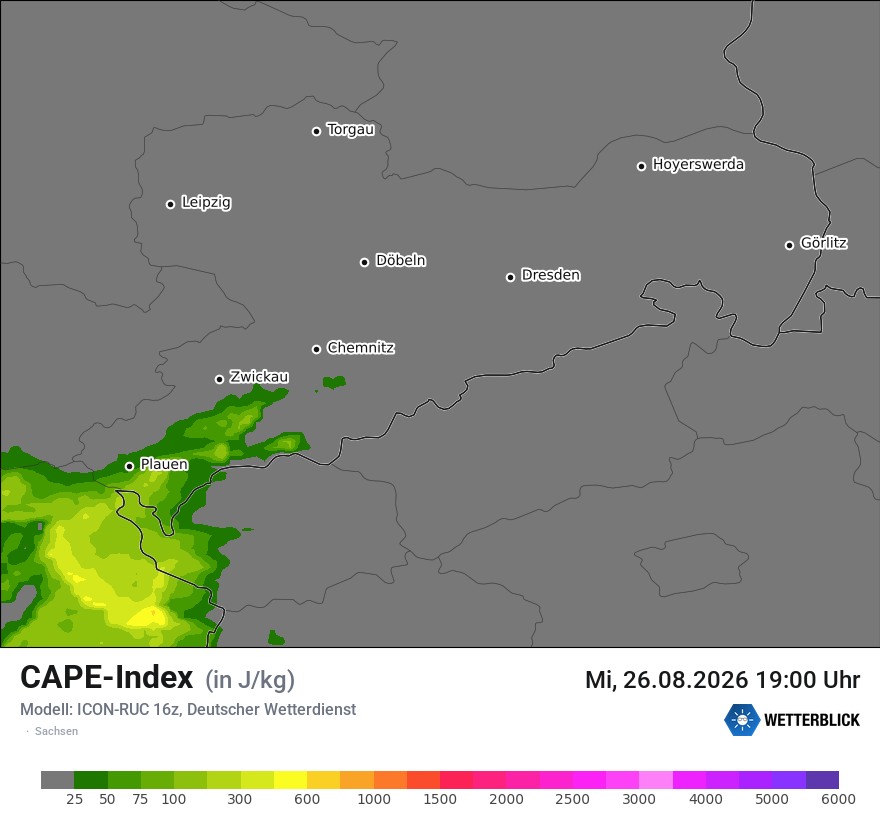 Modellkarte ICON-RUC – cape – sn