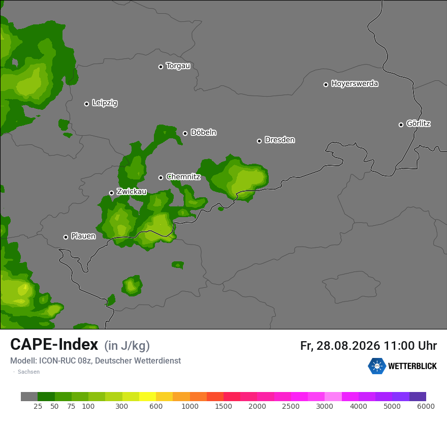 Modellkarte ICON-RUC – cape – sn