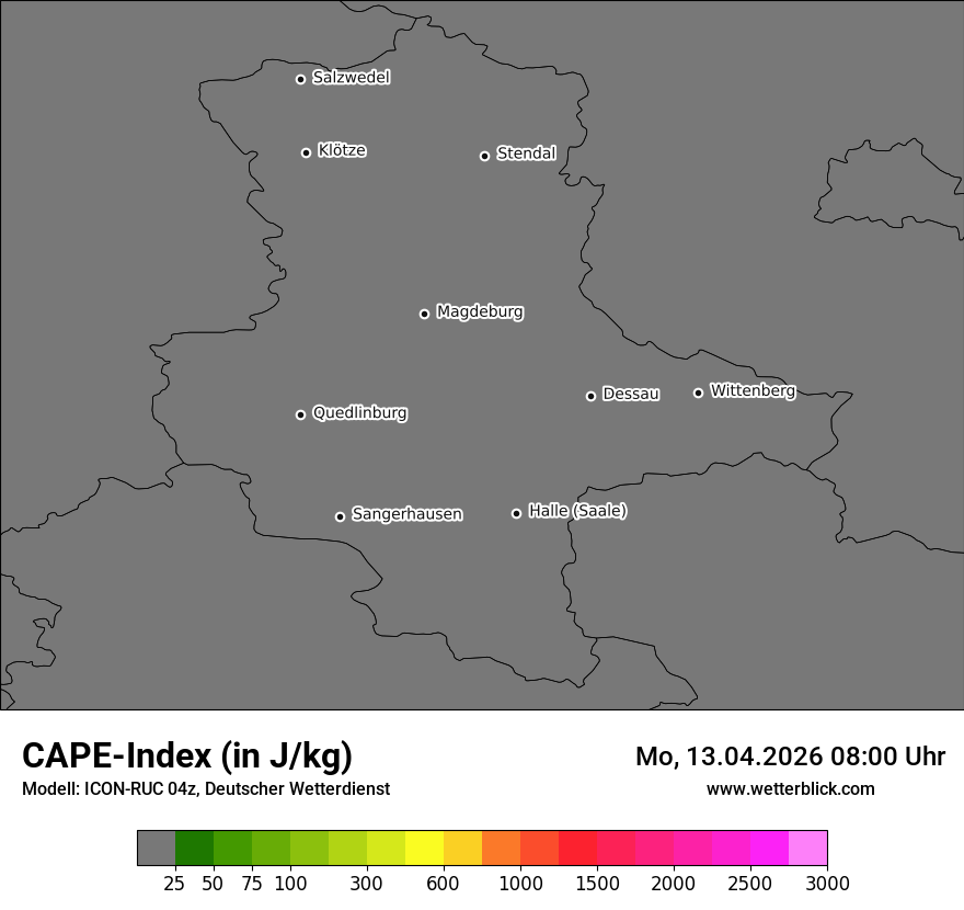 Modellkarte ICON-RUC – cape – st