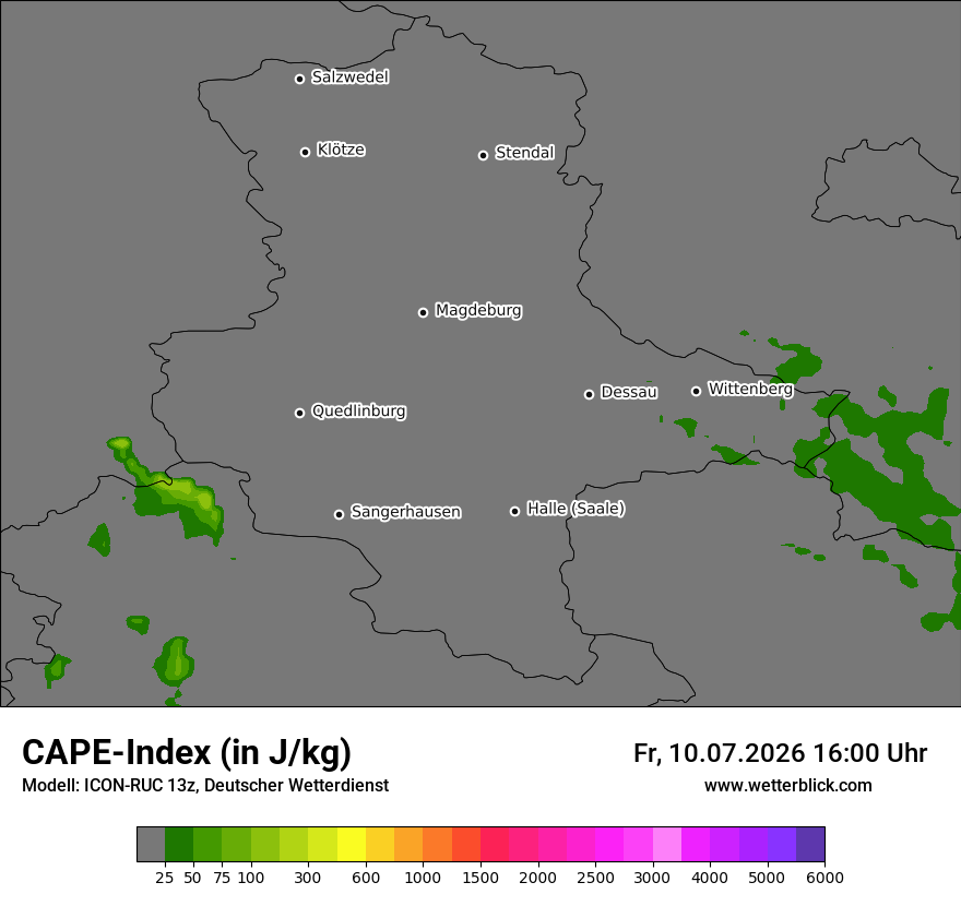 Modellkarte ICON-RUC – cape – st