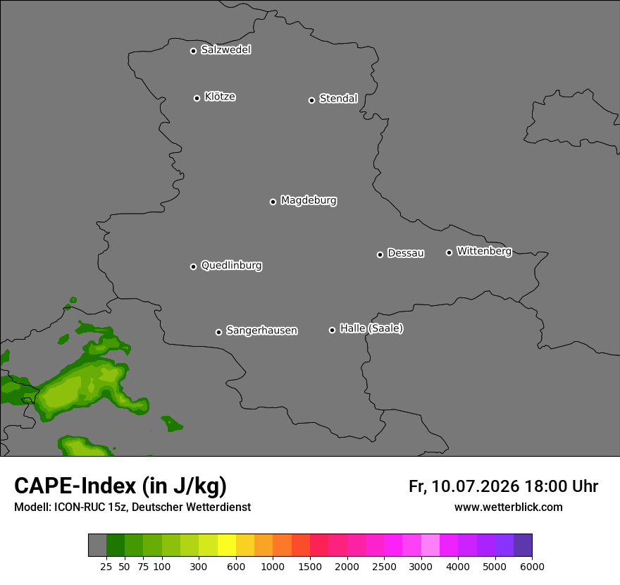Modellkarte ICON-RUC – cape – st
