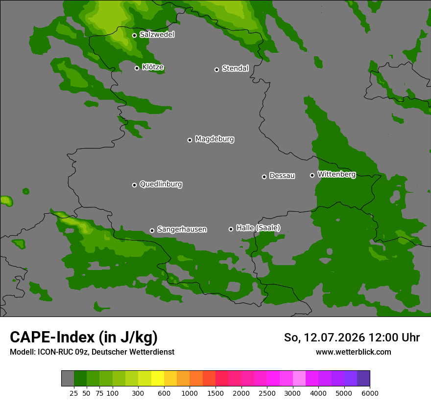 Modellkarte ICON-RUC – cape – st