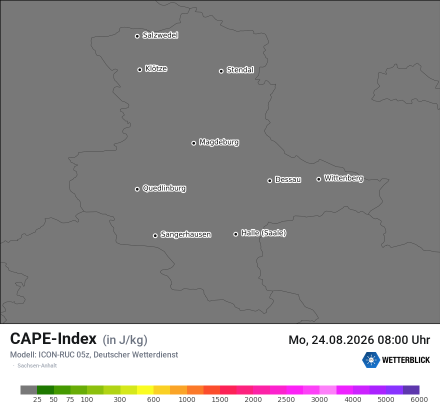 Modellkarte ICON-RUC – cape – st