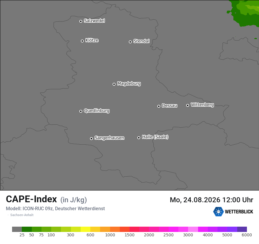 Modellkarte ICON-RUC – cape – st