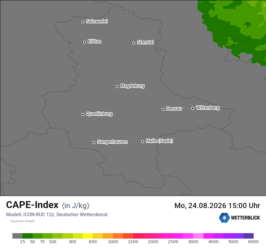Modellkarte ICON-RUC – cape – st