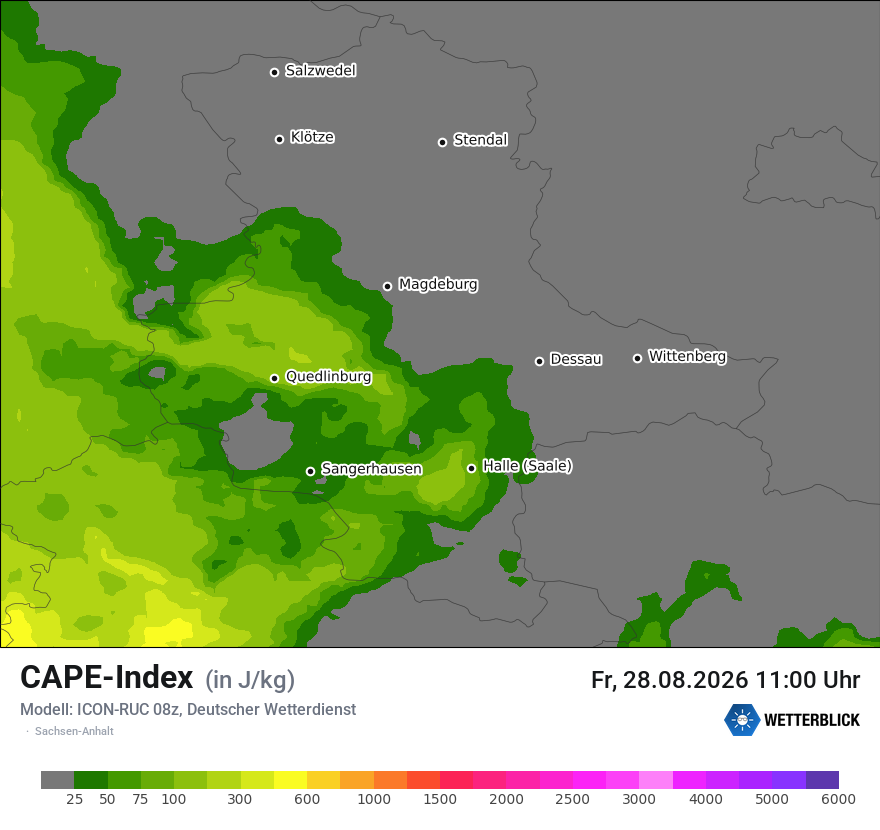 Modellkarte ICON-RUC – cape – st
