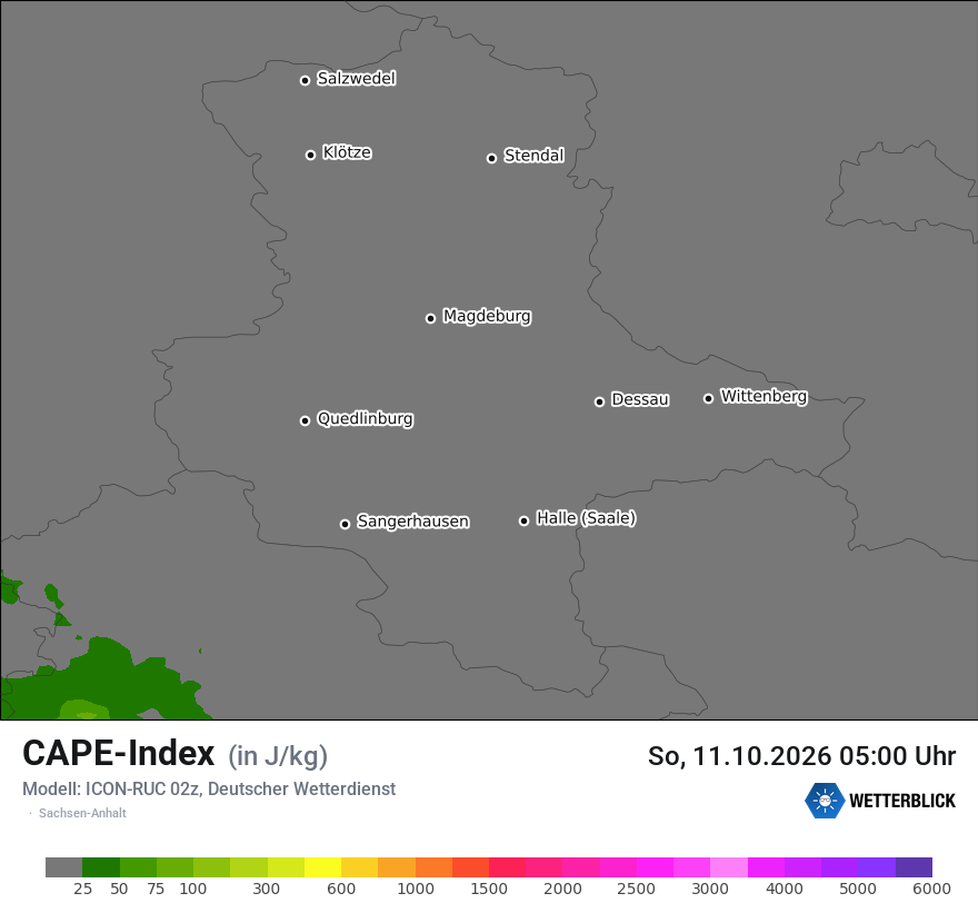 Modellkarte ICON-RUC – cape – st