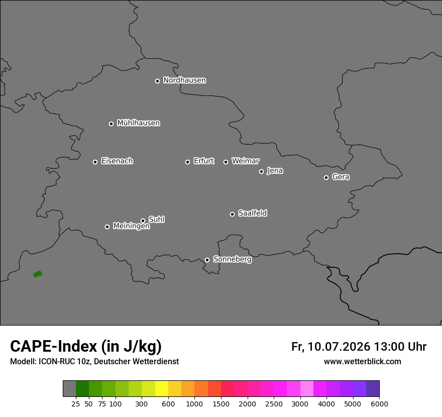 Modellkarte ICON-RUC – cape – th