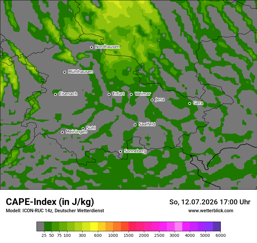 Modellkarte ICON-RUC – cape – th