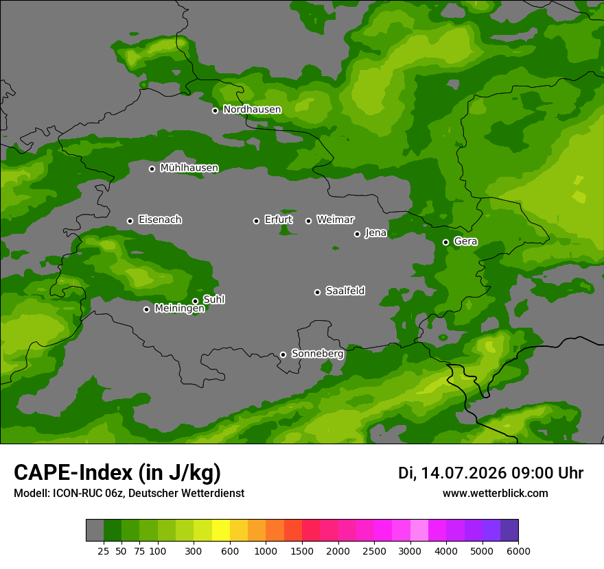 Modellkarte ICON-RUC – cape – th