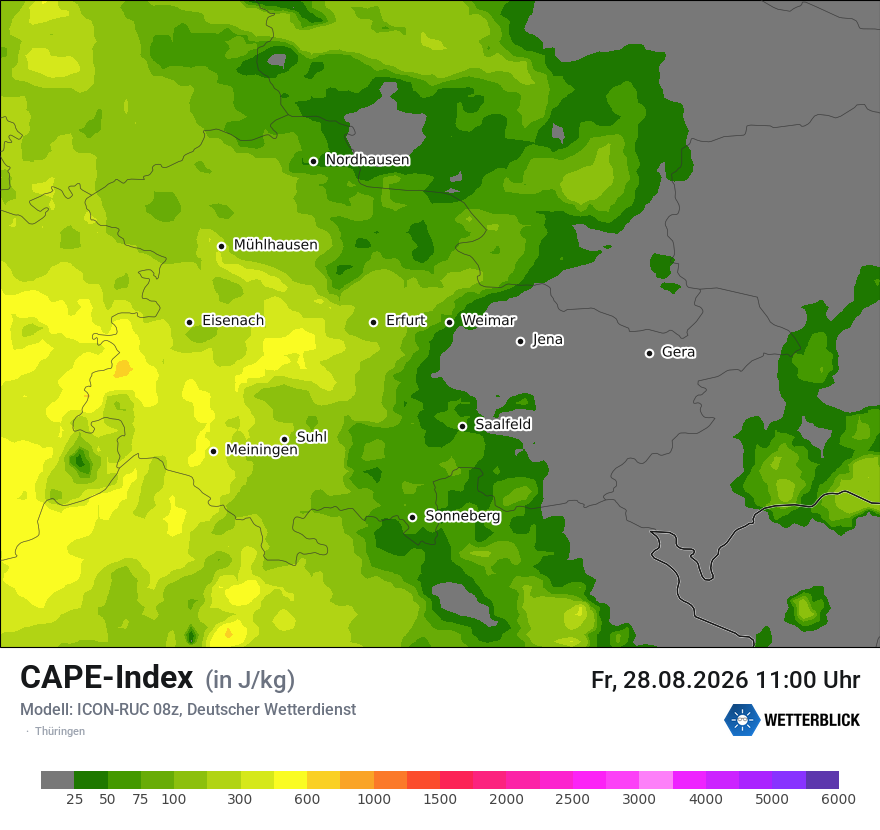 Modellkarte ICON-RUC – cape – th