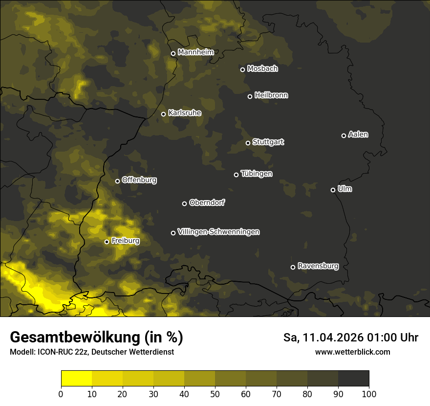Modellkarte ICON-RUC – clct – bw