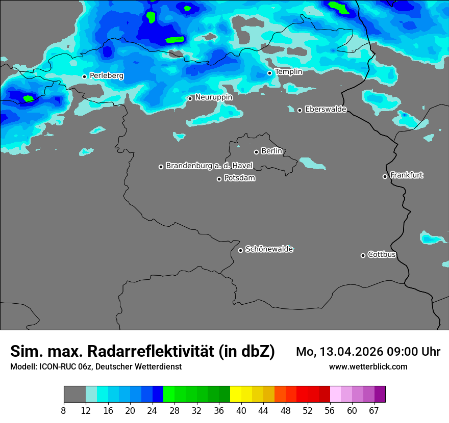 Modellkarte ICON-RUC – dbz_cmax – bb