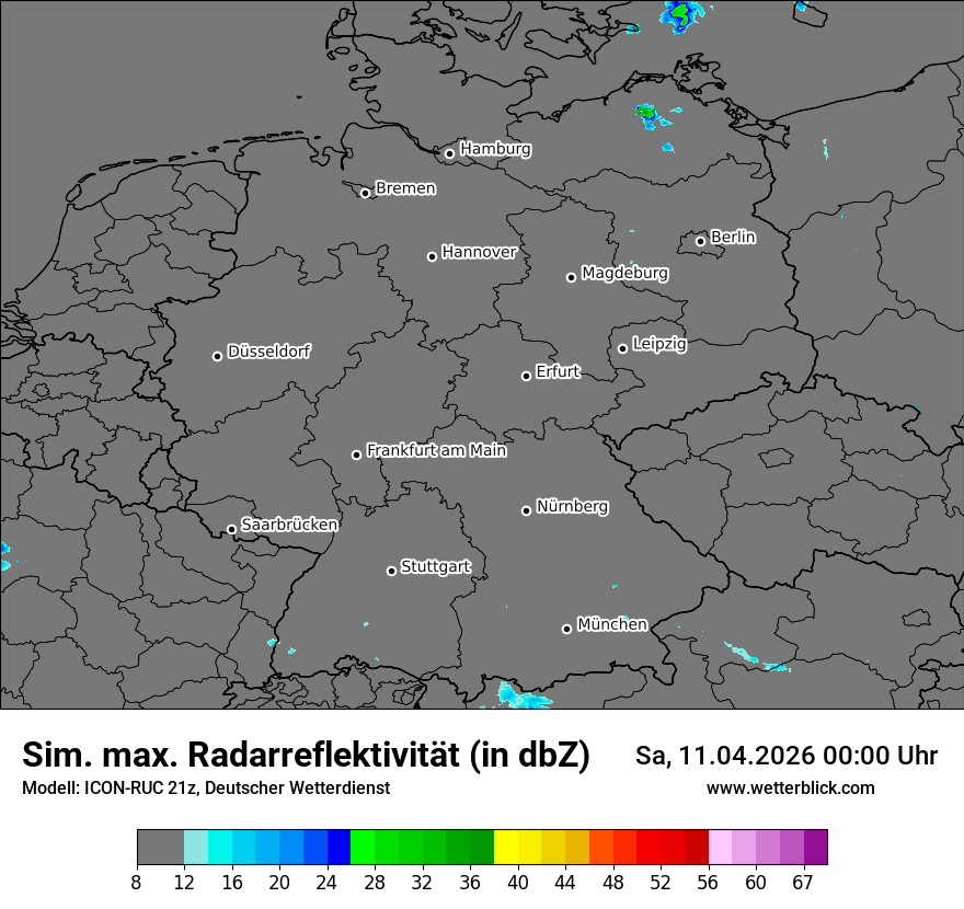 Modellkarte ICON-RUC – dbz_cmax – deutschland