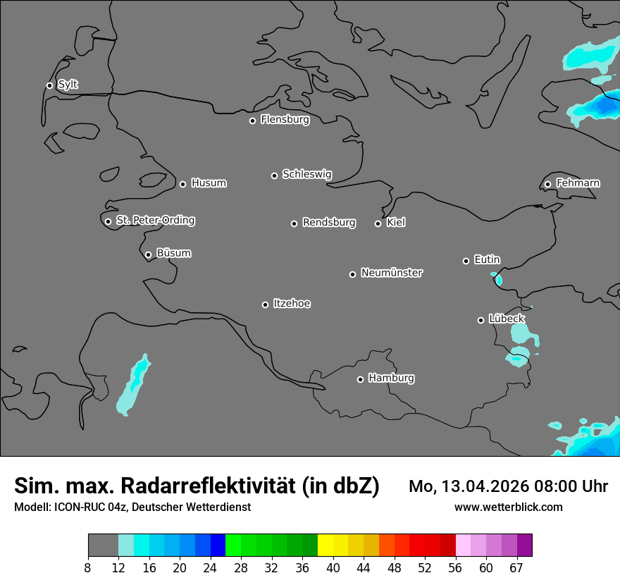 Modellkarte ICON-RUC – dbz_cmax – sh