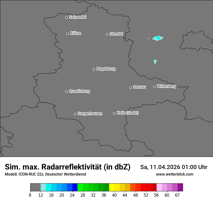 Modellkarte ICON-RUC – dbz_cmax – st