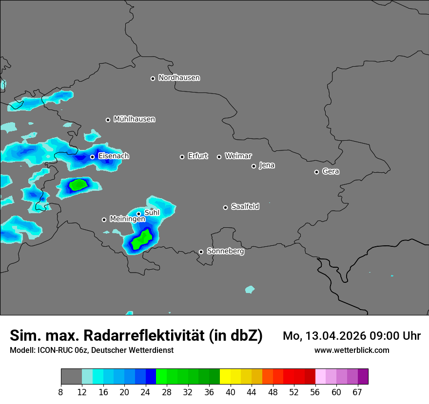 Modellkarte ICON-RUC – dbz_cmax – th