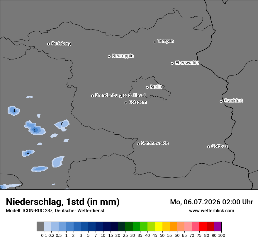Modellkarte ICON-RUC – precip – bb