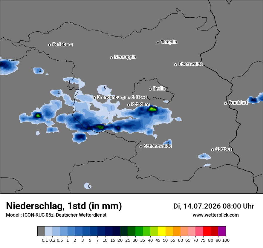 Modellkarte ICON-RUC – precip – bb