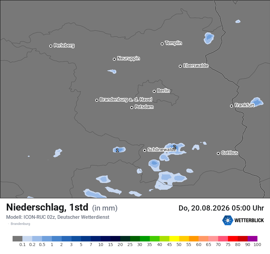 Modellkarte ICON-RUC – precip – bb