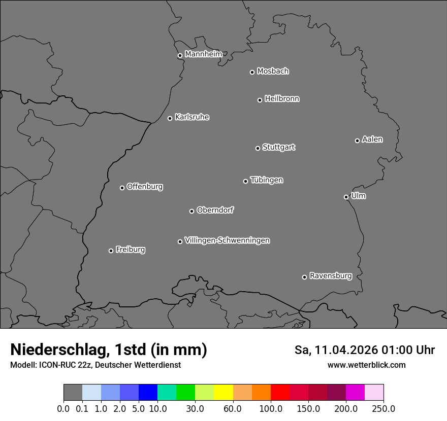 Modellkarte ICON-RUC – precip – bw