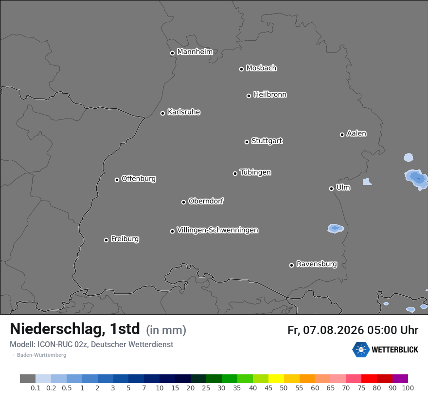 Modellkarte ICON-RUC – precip – bw