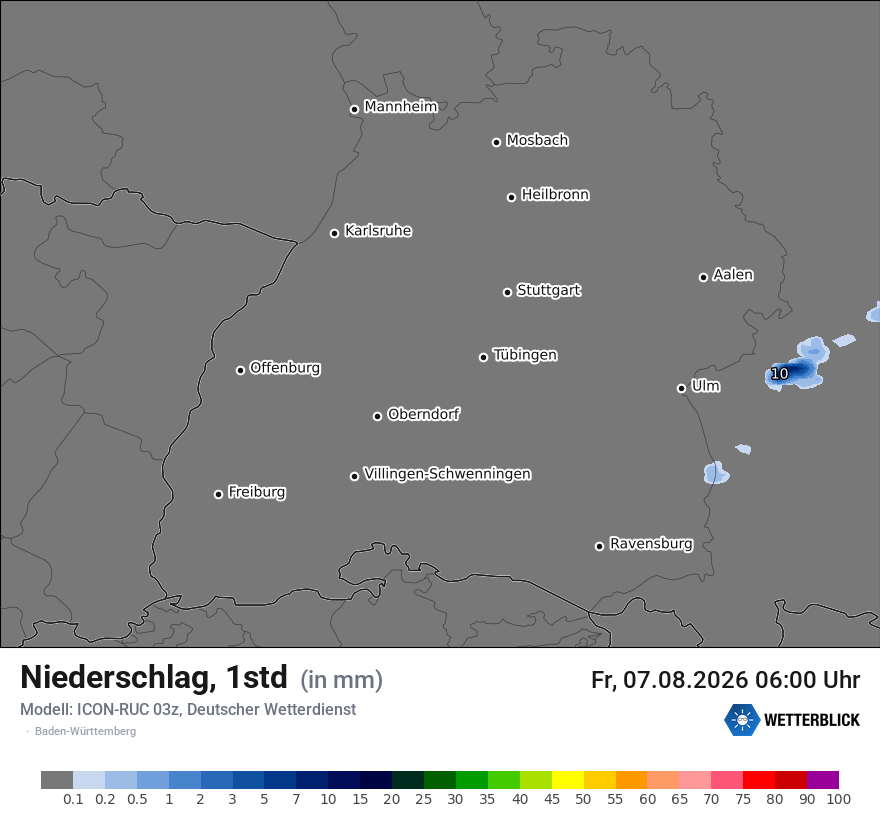 Modellkarte ICON-RUC – precip – bw