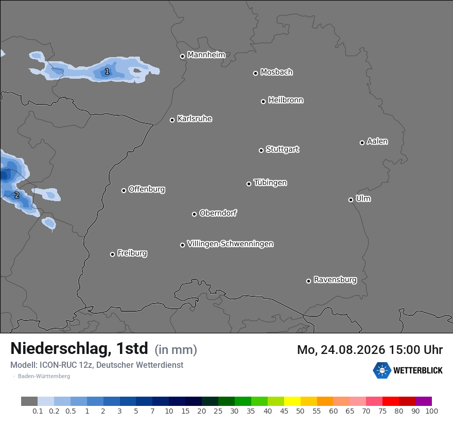 Modellkarte ICON-RUC – precip – bw