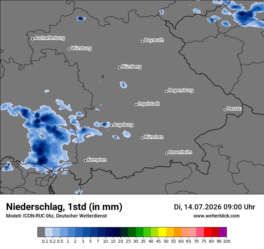 Modellkarte ICON-RUC – precip – by