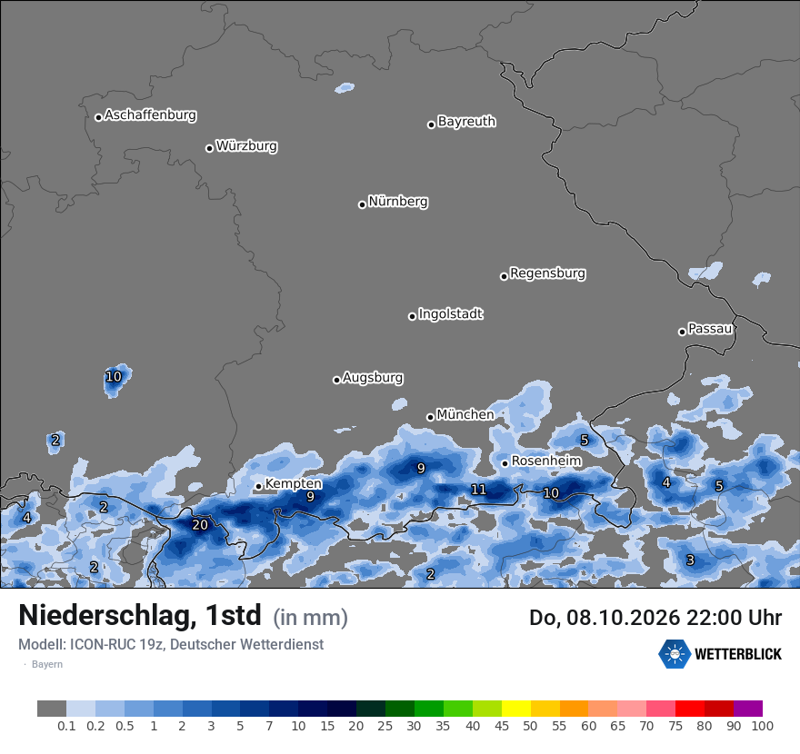 Modellkarte ICON-RUC – precip – by