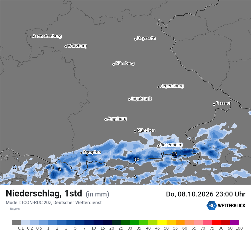 Modellkarte ICON-RUC – precip – by